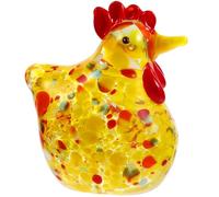 Générique Figurine de Poulet en Verre Transparent Mini Ornement Décoratif pour Bureau ou Étagère Sculpture Artisanale Légère et Élégante Accessoire Décor Maison Compact Modèle Jaune