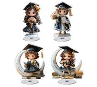 Générique Figurine De Remise De Diplôme - Décoration De Célébration De La 2026, Présentoir Plat en Acrylique, Ornement Rotatif À 360 Degrés, Décoration De Fête Commémorative | Vitrine De Réalisations