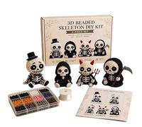 Générique Figurine De Squelette Perlé - Artisanat D'Halloween, Ensemble Avec Instructions, Mini De Squelette En Perles, Ornement DIY | Effrayant Et Pour Fête, Salle De ole,