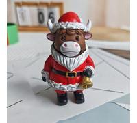 Générique Figurine de Vache Highland de Noël - Statue de Noël de Bétail Highland - Ornement en Résine Écossais pour Foyer Fêtes Étagère Cheminée Table Centre de Table