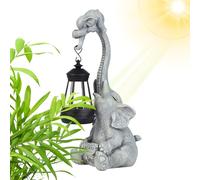 Générique Figurine D'Éléphant,Figurines Animales Solaires avec Éclairage LED | Sculptures Mignonnes D'Éléphant en Résine pour Cadeau De Maison Anniversaire Femme Déco