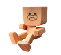 Générique Figurine d'homme en Bois secoué, Ornements de Voiture, décorations de Tableau de Bord de Voiture en Bois Faites à la Main avec des Expressions joyeuses, décoration de Bureau créative