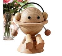 Générique Figurine en Bois Qui tremble Ornement Diffuseur Auto Fait Main | Figurines en Bois pour Tableau de Bord pour Pick-up Tracteur Camion Quad Camping-car Trajets Quotidiens Road Bois naturel