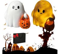 Générique Figurine fantôme d'halloween - Pumpkin Boo Buddies, [Nouveau] Adorables décorations de Citrouille fantôme d'halloween, pour bibliothèque, terrasse, Chambre, décoration de Table,2pcs-Mix