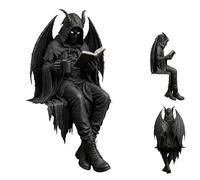Générique Figurine Gothique Dark Fantasy, Statue de Lecteur d'ombre à Capuche, Figurines de Lecture mystère, Sculpture Assise, Sculpture de Livre de Lecture en résine pour Les Amateurs de Livres (A#)