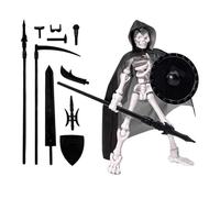 Générique Figurine Mobile - Robot articulé de 13 cm | Squelette Multi-articulée - Ensemble d'armes avec Cape et Chapeau | Figurine articulée en ABS pour collectionneurs, Jeu, Narration, Exposition