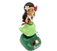 Générique Figurine Solaire Dansante,poupées Solaire à tête branlante pour Tableau de Bord, Figurine de Voiture Danseuse hawaïenne,décoration de Tableau de Bord de Voiture à tête branlante Mignonne
