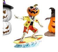 Générique Figurine Squelette 14 Cm Halloween en Bois Surfeuse Rigolos
