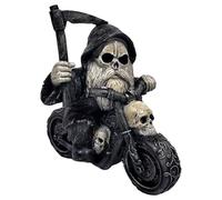 Générique Figurine Squelette Décor - Sculpture Bureau Ornement,Sculpture de Motard pour Halloween Table de Toilette Bibliothèque Chevet Bars à Thème Rebord de Fenêtre Salle de Jeux Étagère