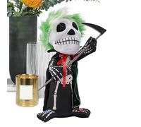 Générique Figurine Squelette - Décor Squelette Halloween | Figurine avec Effets Sonores et Yeux Lumineux pour Bureau Fête Intérieur Maison Festival