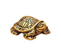 Générique Figurine Vintage Tortue en Laiton | Sculptures Chinoises | Statue Rustique Prospérité Richesse Tortue | pour Étagère Bureau Bibliothèque Table Salon
