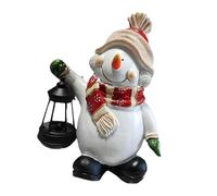 Générique Figurines Bonhomme Neige, Veilleuse Solaire Créative en Résine, Décorations Noël Artisanales, pour Maison, Fêtes, Bureau, Jardin, Terrasse Ou Festivals