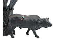 Générique Figurines Bovins Miniatures - 13x6,3cm Sculpture Abstraite, Statues Animalières | Modèle PVC Solide Buffle Prairie pour Famille Amis Garçons Filles Chambre Salon Cuisine Restaurant Déc