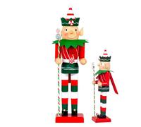 Générique Figurines Casse Noisette, Décoration de Bureau Casse-Noisettes pour Les Fêtes, Objet de Collection en Bois de 38 cm pour Centre de Table Cheminée Étagère Décoration Festive