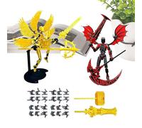 Générique Figurines d'action,2 Set Robot Assemblé avec Ailes | Imprimé en 3D à Articulations Mobiles Décoration de Bureau,pour collectionneurs, Amateurs de Jeux, Salon, étagère,