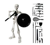Générique Figurines d'action Squelette - Modèle d'horreur Mobile, Ornement Articulé Mobile | Présentoir De De Crâne Réaliste en ABS, 13x3.5cm, Étagère De Bureau avec Accessoires, Décoration De Jeu De