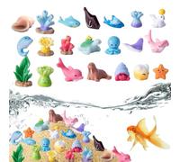 Générique Figurines d'animaux Marins - Ensemble De Vingt-et-Un Animaux Marins - Figurines Réalistes en Résine Colorées pour La Vie Marine en Vrac Interactives pour Cadeaux De Fête Et Jeux Au Bain