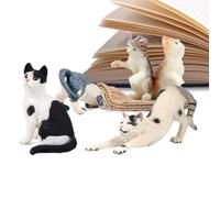 Générique Figurines de Chats | 3 Pièces Modèle Animal Réaliste | Figurine Animale De - pour, Halloween, Noël, Anniversaire, Salle de Séjour, Chambre à Coucher, Salle d'étude,