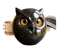 Générique Figurines De Chouette Décor D'Intérieur | Sculpture en Pierre de Chouette Noire,Statuette Élégante pour Bureau Chambre Table Étagère Fête Cadeau