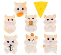 Générique Figurines de Hamster Miniatures en Résine Réaliste Lot de 8 Set de Pièces Décoratives DIY Micro-Paysage Ornement Mignon pour Jardin Féérique Bureau ou Collection Petites