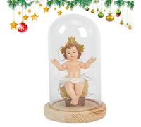 Générique Figurines de Jésus,Enfant Jésus Figurine de Crèche avec Lumière - Pièce de Collection Chrétienne pour Crèche Décoration Église Bureau Fêtes Croyants Noël