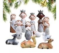 Générique Figurines De La Nativité De Noël | Décoration Religieuse de la Naissance de Jésus - Statuettes Miniatures De La Sainte Famille,pour De Table Bureau Étagère Bibliothèque Comptoir