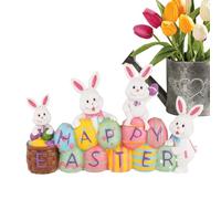 Générique Figurines de Lapin de Pâques,Pièce Centrale de Table Animaux et Œufs Décoratifs - Article Décoratif Lapin de Pâques | pour Bureau Cheminée Escalier Extérieur Porche Appartement et