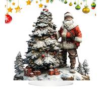 Générique Figurines de Père Noël 2D en Acrylique | Statuette de Noël pour Bureau | Ornement Santa Créatif pour Appui de Fenêtre Cheminée Cuisine Maison Intérieur