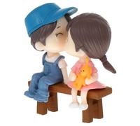 Générique Figurines de Poupées de Couple en PVC Bleu, Décoration Délicate pour Bureau ou Voiture, Présent Romantique Saint-Valentin ou Anniversaire
