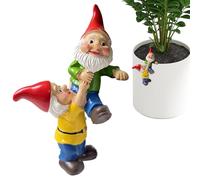 Générique Figurines Décoratives de Nains de Jardin | Figurine Miniature De Nain pour Pots De Fleurs Suspendue | Figurines Drôles Ornements Thème Santa en Résine pour Jardin Terrasse Allée