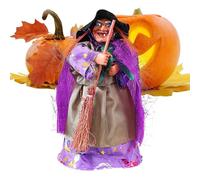 Générique Figurines d'halloween | Figurines de Sorcière d'halloween,Figure Décorative Vintage équipée d'un Balai pour Appartement Balcon Cheminée Maison Hantée Affichage Porche Bar Scène de Cimetière