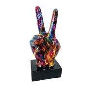 Générique Figurines Home Decor - Colorful Gesture Finger Sculptures, Abstract Art Peace & Statues, Modern Street Art Table Decor for Living Room, Bedroom & Office