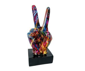 Générique Figurines Home Decor - Colorful Gesture Finger Sculptures, Abstract Art Peace & Statues, Modern Street Art Table Decor for Living Room, Bedroom & Office