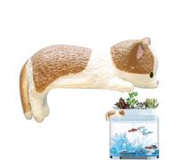 Générique Figurines Miniatures de Chats - Décorations Mignonnes pour Écran D'Ordinateur,Statuettes Réalistes De Chats pour Salon Chambre Aquarium Paysage,Bureau et Lieu de Travail