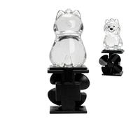 Générique Figurines Miniatures De Chien,Sculpture Éclairée Motocyclette,Statuettes Animalières à Énergie Éolienne | Décor Guidon Moto Scooter Femmes Cyclisme Extérieur