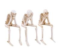 Générique Figurines Squelette Lot De 3 Statues Assises Réalistes