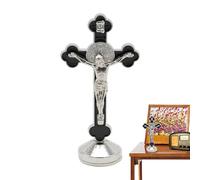 Générique Figurines - Statue De Jésus en Métal, Mini Figurine Religieuse 8cm en De Zinc | Sculpture De La Crucifixion avec Finition Galvanisée | Décoration Spirituelle pour Maison, Église Ou Cadeau