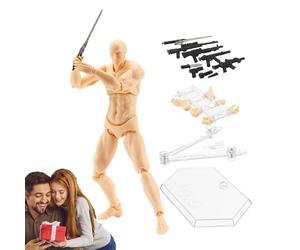 Générique Figurines Stop Motion - Polymère ABS Durable, Modèle d'action Mobile avec Base | pour Peinture, Croquis, Photographie, Dessin Polyvalent, Robot, Mannequin, Cadre Articulé Humanoïde Réaliste