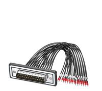 Générique Fil DB9pin / DB15P / DB25P à tête unique avec tube isolant numéroté, longueur de 50 cm, broche de en or, transmission stable, fil isolé en PTFE ignifuge