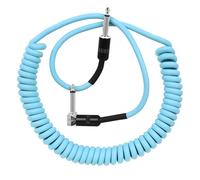 Générique Fil de guitare flexible de 3 mètres avec sons anti-bruit, Blue | Câble de guitare électrique léger avec extension en spirale pour en plein air et spectacles en direct