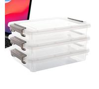 Générique File Organizer Box - 3 Pieces Clear Stackable Space-Saving Storage, A4 B5 Document Storage Box for Home, Office, School, Dorm, Stationery Supplies, Passport, ID, Paper, Letters, Toys