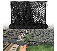Générique Filet Camouflage 1.5x4.0m 2x13m 4x6m 5.5x10m 7x20m 12x12m Filet de Camouflage pour Chasse, Filets de Protection Solaire Camo, Bache Camouflage Noir pour Camping Jardin extérieur(6x16m)