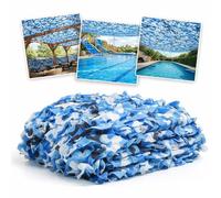 Générique Filet De Camouflage Bleu, Toile Ombrage Exterieur Pergola, 1x5m 2x2.5m 2x4m 2.5x3.5m 2x10m 3x5m 4x5m Auvent De Terrasse, Voile D'ombrage pour Pergola, Protection Solaire(W7.5xH12m)