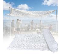 Générique Filet de Camouflage Militaire Renforcé Camouflage Net, 1x4m 2x6m 3x5m 4x12m 5x8m 6x10m 9x11m Camo Netting pour Chasse, Ombrage, Protection Solaire, Décoration Extérieure(Blanc,8m x 9m)
