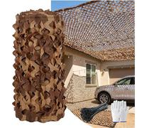 Générique Filet De Camouflage Protection Solaire, Filet De D'ombrage Désert, Voile D'Ombrage Militaire pour L'ombrage Extérieur, La Décoration, Le Camping(W1xH9.5m)