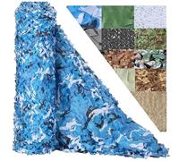 Générique Filet De Camouflage Robuste pour L'ExtéRieur, Toile Maille ImperméAble Style Woodland, IdéAl pour Pare-Soleil, Auvent Voiture, ClôTure Jardin, AffûT Chasse Et DéCoration FêTe(Ocean,3 x 6 m)