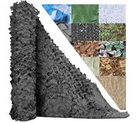Générique Filet De Camouflage Robuste pour L'ExtéRieur, Toile Maille ImperméAble Style Woodland, IdéAl pour Pare-Soleil, Auvent Voiture, ClôTure Jardin, AffûT Chasse Et DéCoration FêTe(Black,4 x 6 m)