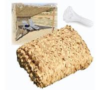 Générique Filet de Camouflage Sable, 1m 1.5m 2m 2.5m 3.0m 4m 5m 6m 7m 8m 9m 10m 12m 15m Filet de Ombrage Militaire, Couverture Voiture, Bâche Camouflage Protection Solaire(1x2(m))