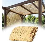 Générique Filet De Camouflage Sable 2x2.0m 3x4.0m 4x6.0m, Voile D'ombrage Exterieur, 210D Reinforced Camouflage Net pour Chasse, Camping, Jardin, Pergola, Terrasse, Protection Solaire(6x12m)