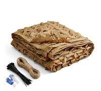 Générique Filet de Camouflage Sable 3x3m 210D Reinforced Camouflage Net Voile D'ombrage Militaire, Filet Camo pour Soleil en Plein Air Thème Parti Décoration Voiture Couvre(3x8M)